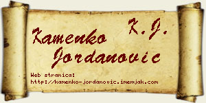 Kamenko Jordanović vizit kartica